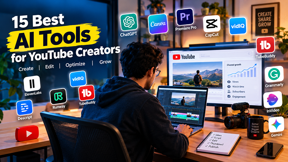 15 best AI tools for YouTube creators